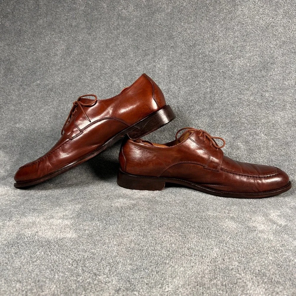 Mercanti Fiorentini Derby Dress Shoes Apron Toe Mens 10.5 M Brown Leather Italy